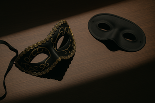 Two black party masks