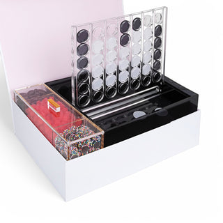 The Maroon Dot Lucite Candy + Connect 4 Gift Box - Giftsmiths