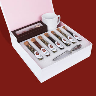 The Maroon Dot Tea + Chocolates Gift Box - Giftsmiths