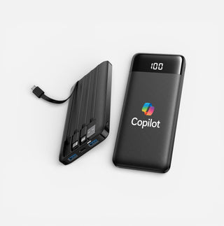 Axiom Slim 10,000mAh Power Bank with Built-In Cables