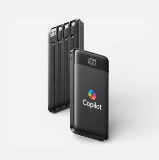 Axiom Slim 10,000mAh Power Bank with Built-In Cables