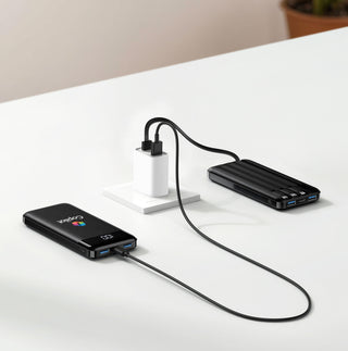 Axiom Slim 10,000mAh Power Bank with Built-In Cables