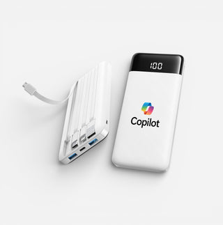 Axiom Slim 10,000mAh Power Bank with Built-In Cables