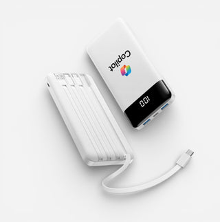 Axiom Slim 10,000mAh Power Bank with Built-In Cables