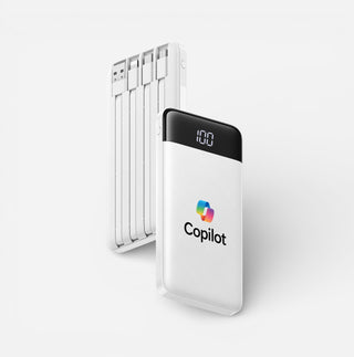 Axiom Slim 10,000mAh Power Bank with Built-In Cables