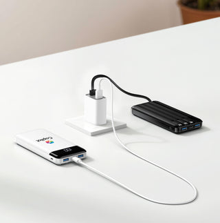 Axiom Slim 10,000mAh Power Bank with Built-In Cables