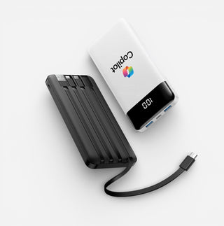 Axiom Slim 10,000mAh Power Bank with Built-In Cables
