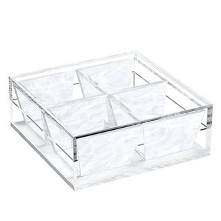 4 Compartment Dish - White Pearl - Giftsmiths