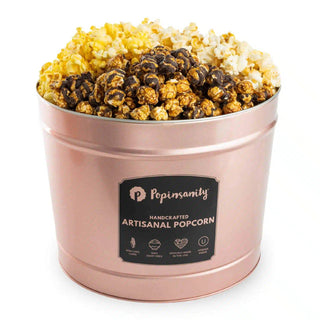 Gourmet Popcorn 3 Flavor Party Tin With Caramel Chocolate - Giftsmiths